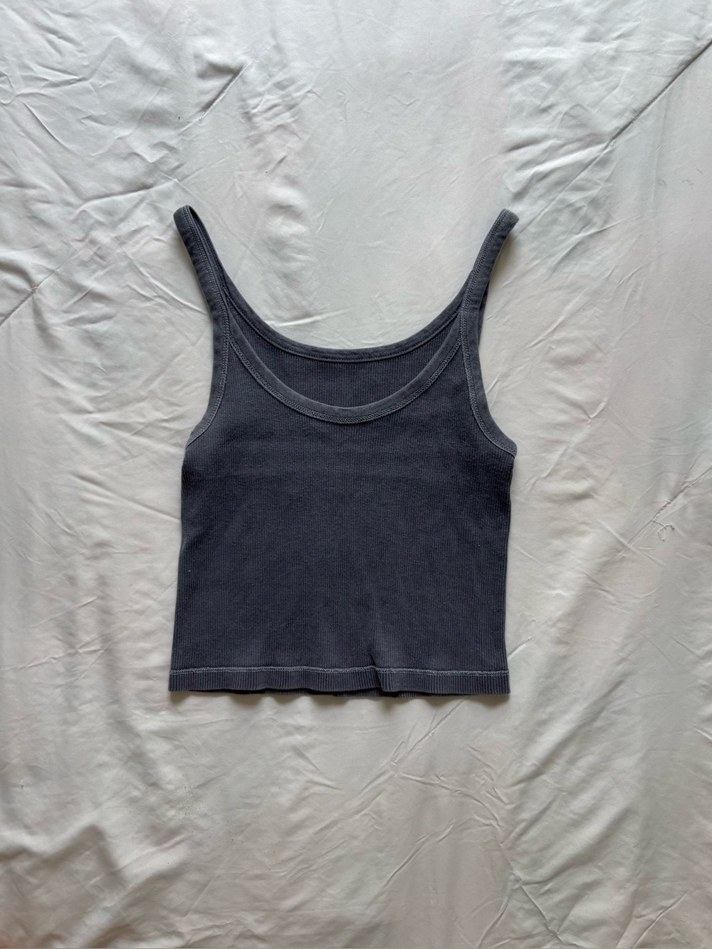 brandy navy ribbed tank